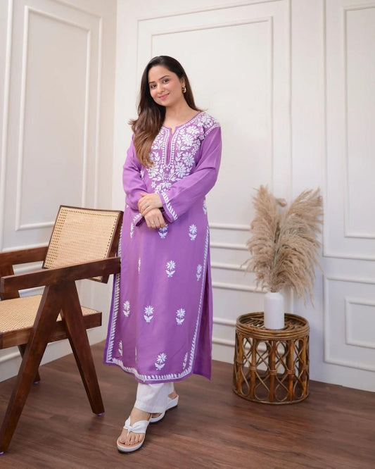 Elegant Embroidered Cotton Kurta Pant Set