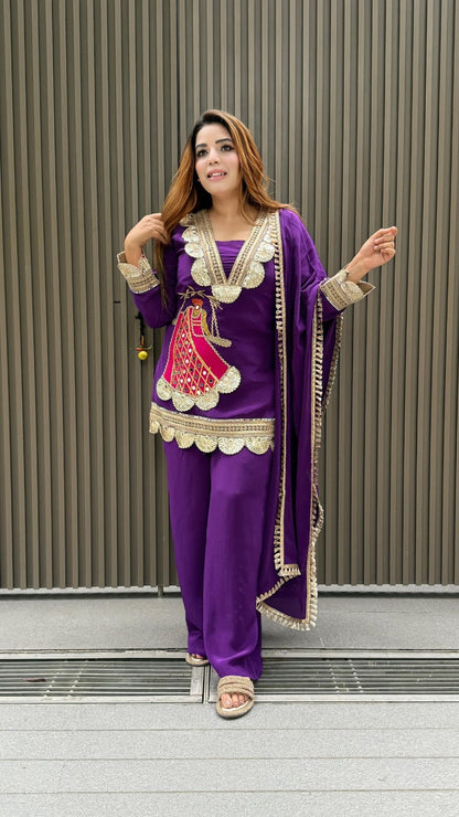 New Look Festive Top, Pant & Dupatta Set