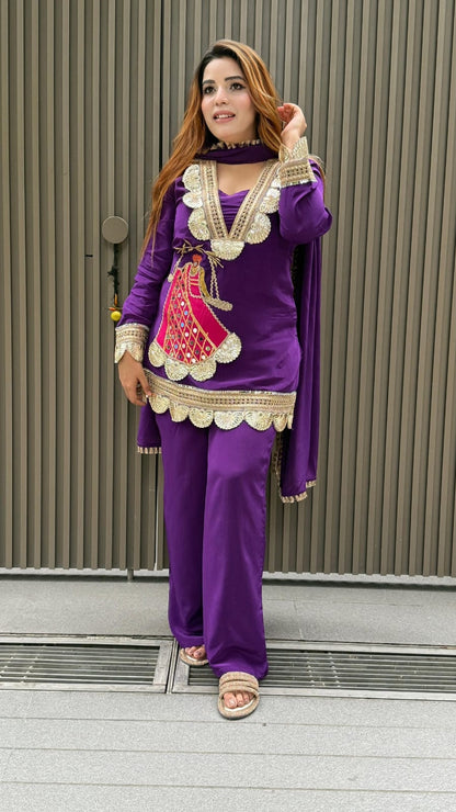 New Look Festive Top, Pant & Dupatta Set