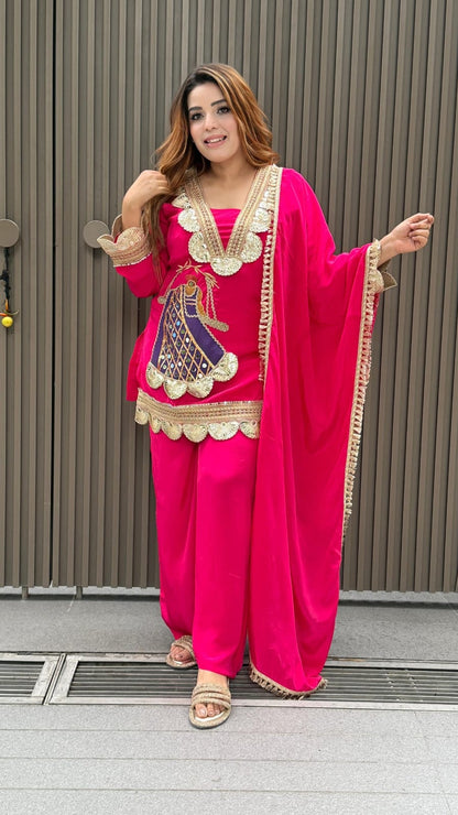 New Look Festive Top, Pant & Dupatta Set