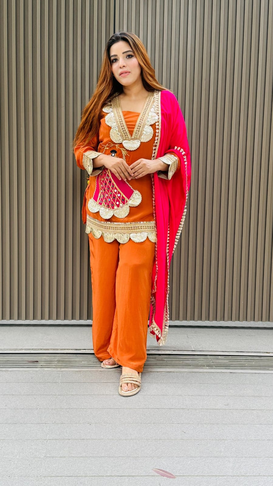 New Look Festive Top, Pant & Dupatta Set