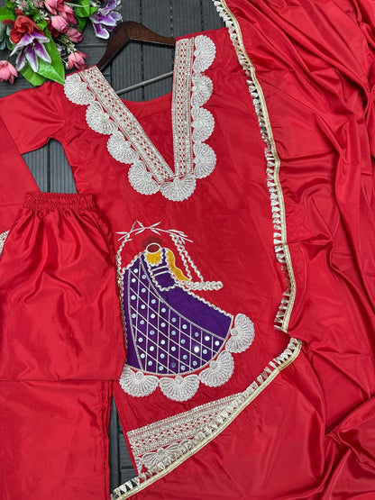 New Look Festive Top, Pant & Dupatta Set