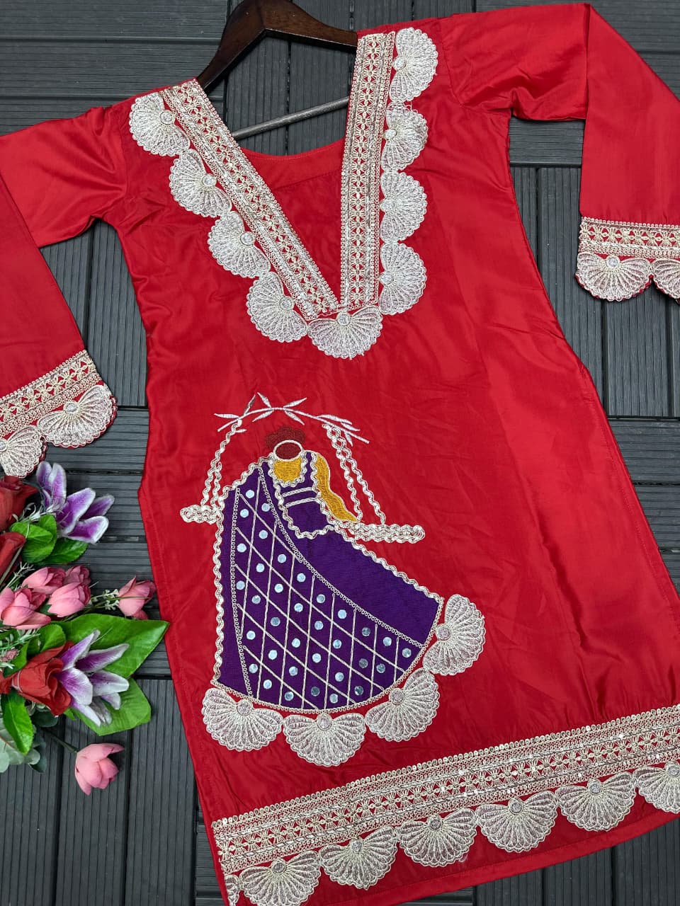 New Look Festive Top, Pant & Dupatta Set