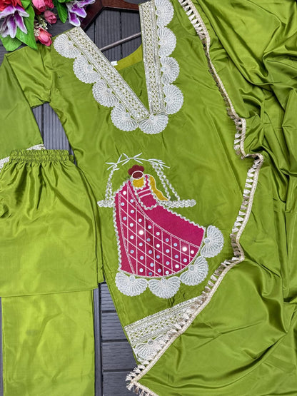 New Look Festive Top, Pant & Dupatta Set