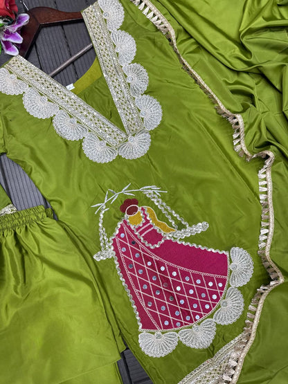 New Look Festive Top, Pant & Dupatta Set
