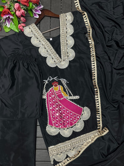 New Look Festive Top, Pant & Dupatta Set