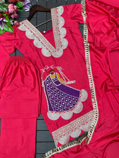New Look Festive Top, Pant & Dupatta Set