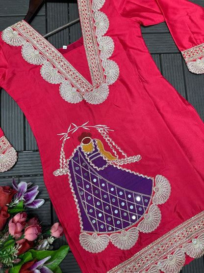 New Look Festive Top, Pant & Dupatta Set