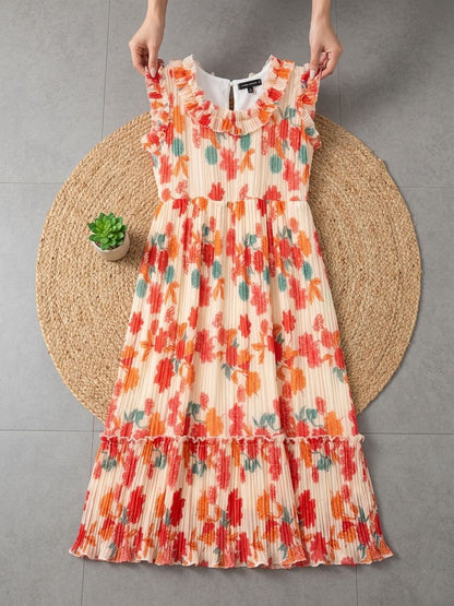 Saffron Spring Floral Maxi Dress