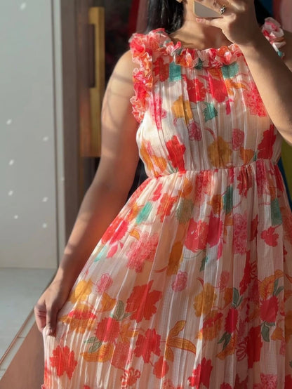 Saffron Spring Floral Maxi Dress