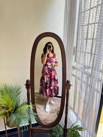 Elegant Purple Floral Dress