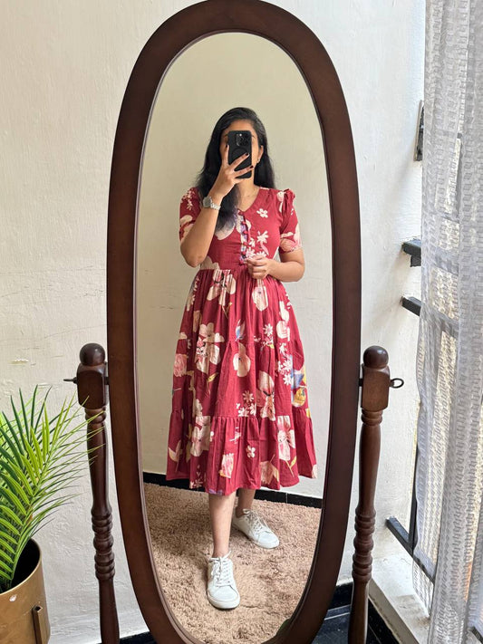 Ravishing Red Floral Dress