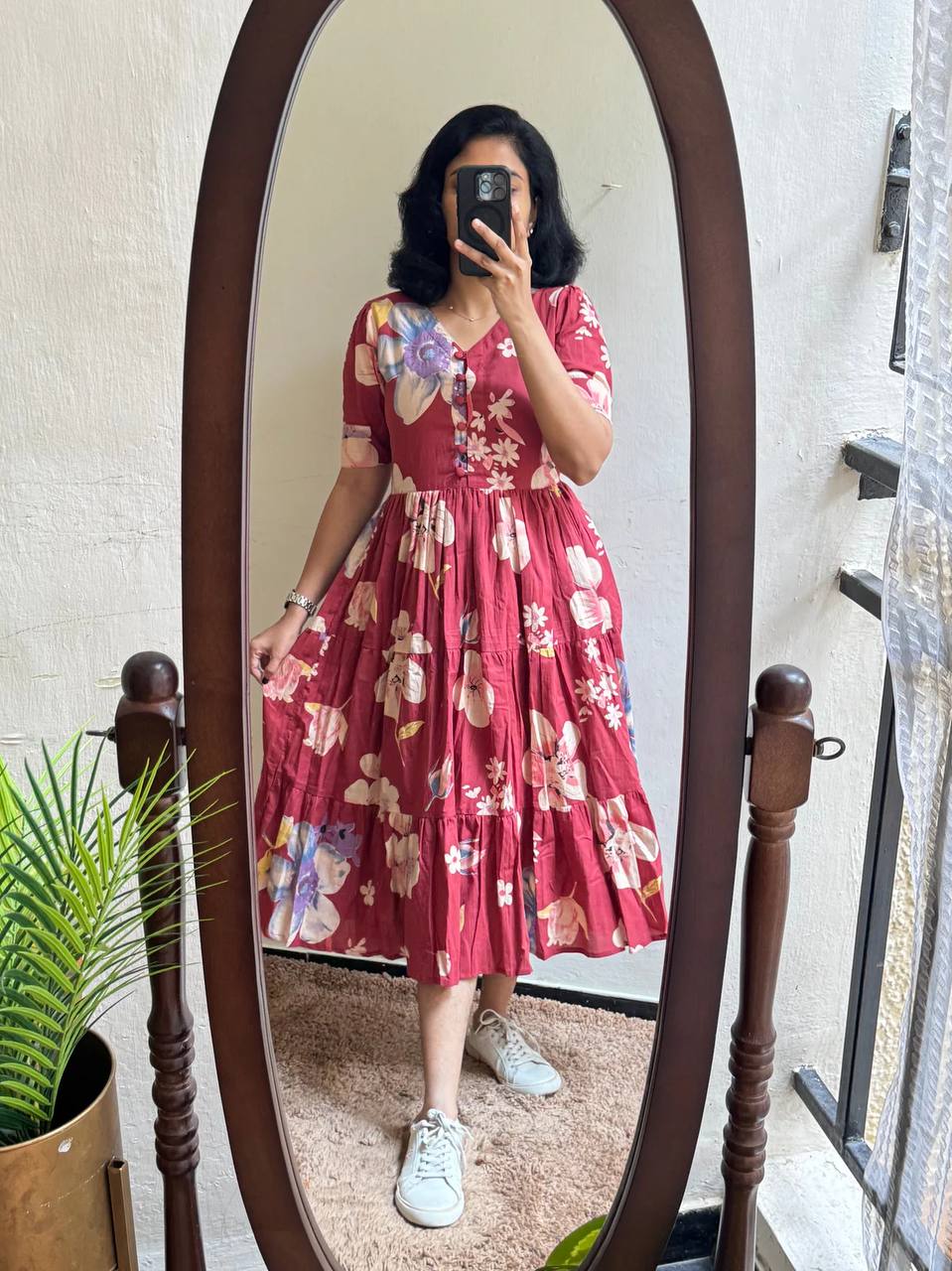 Ravishing Red Floral Dress