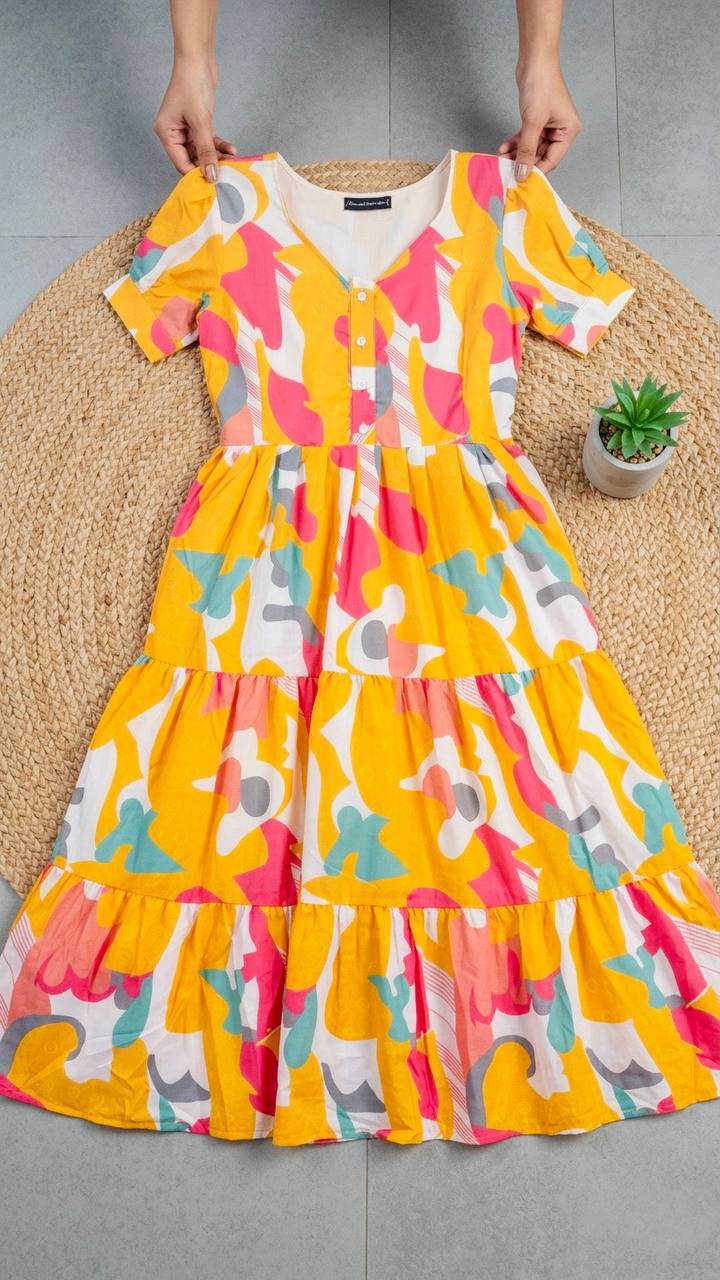 Stunner Orange Floral Dress