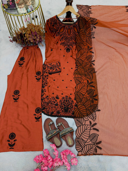 Designer Satin Rayon Party Wear Set