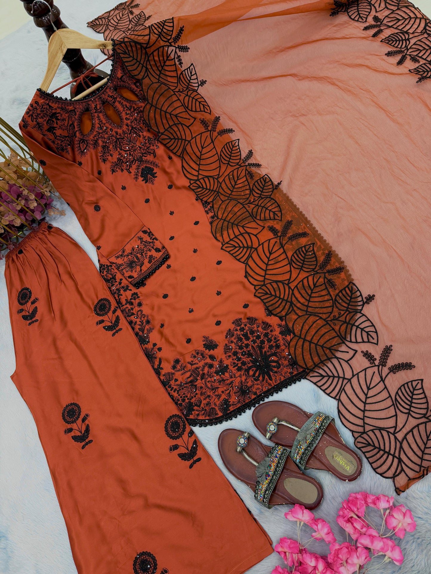 Designer Satin Rayon Party Wear Set
