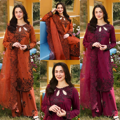 Designer Satin Rayon Party Wear Set