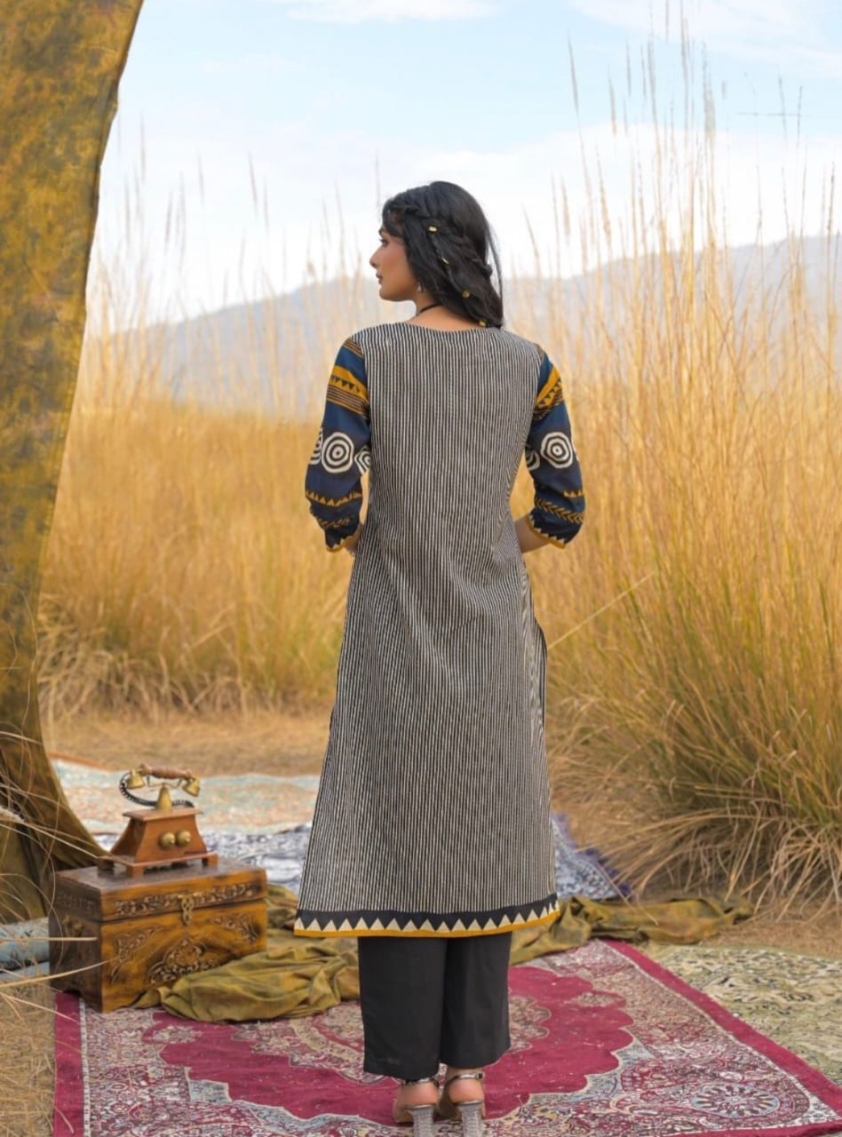 Trendy Straight Cotton Kurta 3-Piece Set