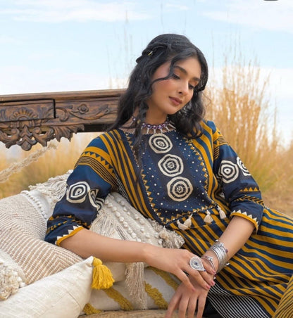 Trendy Straight Cotton Kurta 3-Piece Set