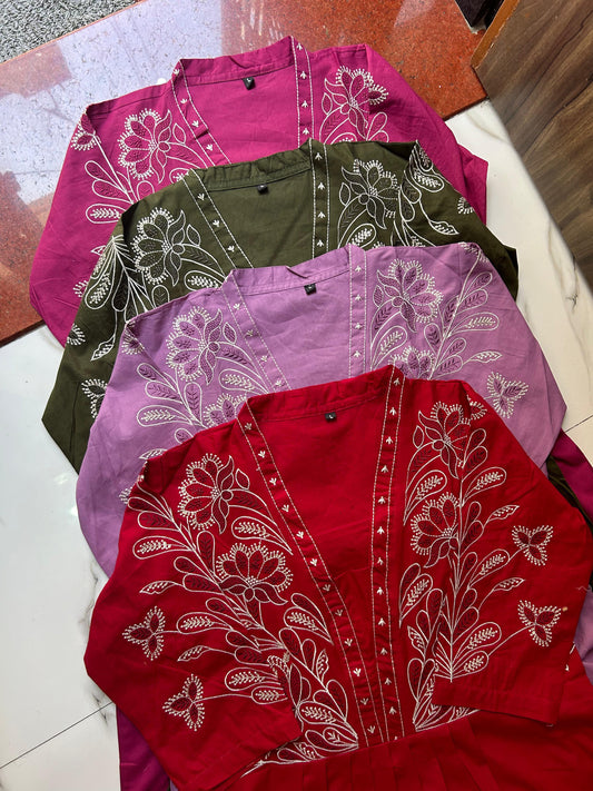 Premium Dhabu Cotton Embroidered Co-ord Set