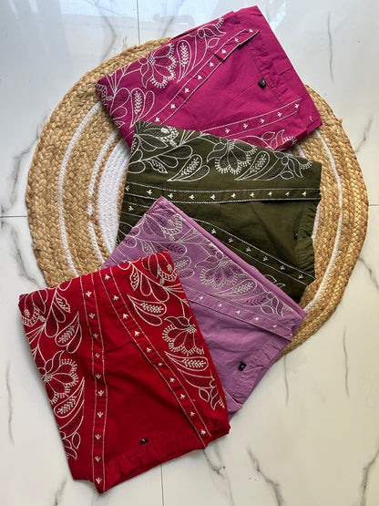 Premium Dhabu Cotton Embroidered Co-ord Set