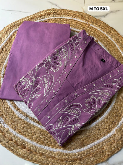 Premium Dhabu Cotton Embroidered Co-ord Set