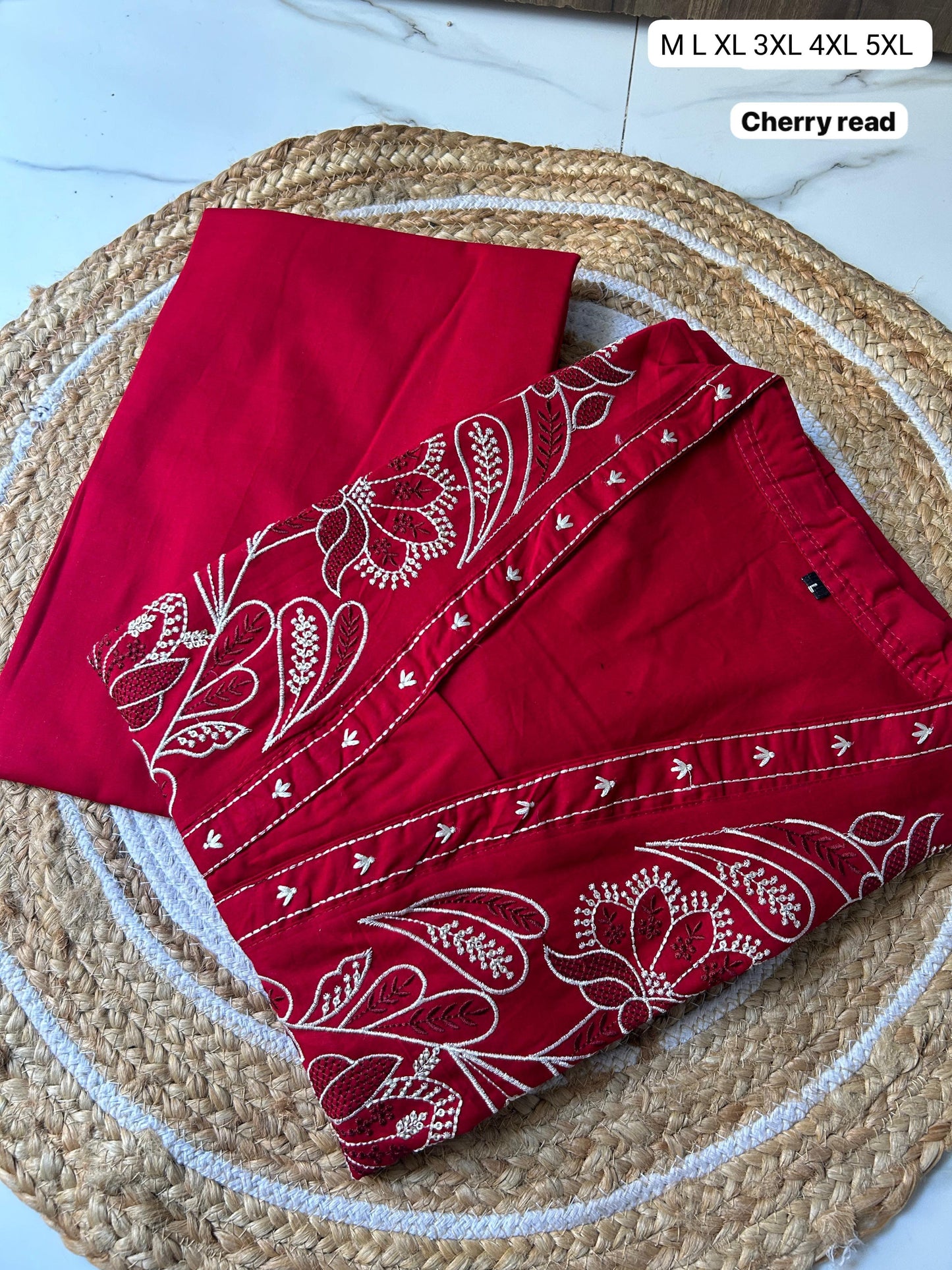 Premium Dhabu Cotton Embroidered Co-ord Set