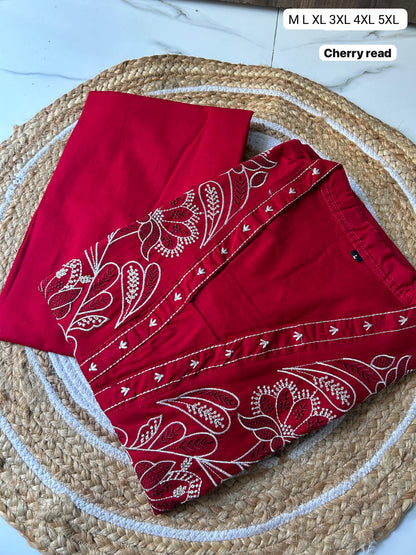 Premium Dhabu Cotton Embroidered Co-ord Set