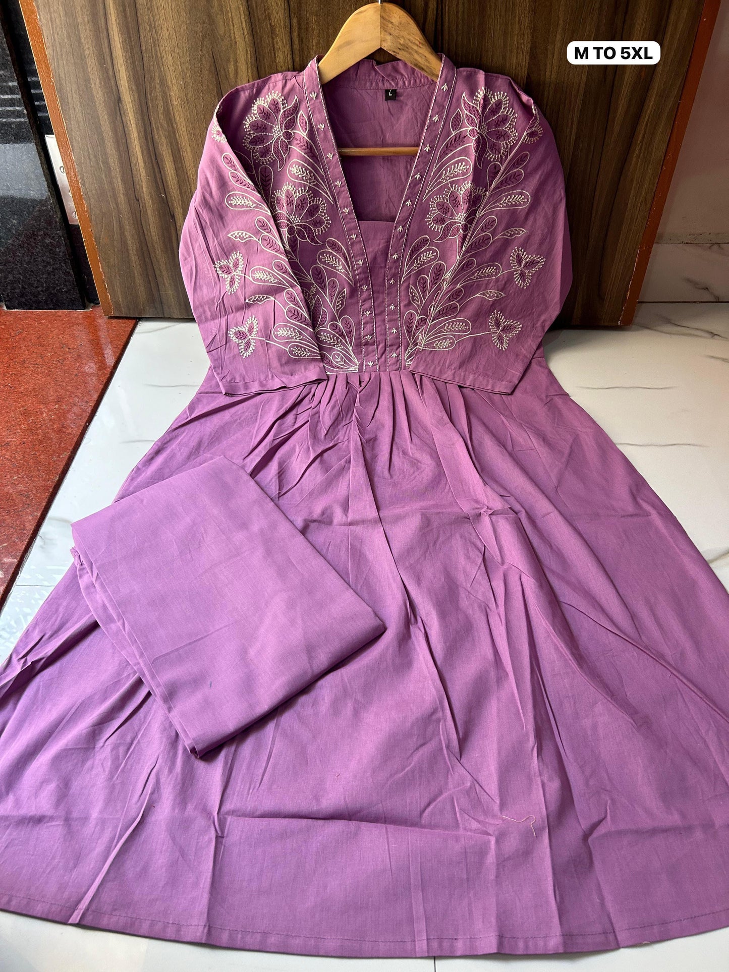 Premium Dhabu Cotton Embroidered Co-ord Set