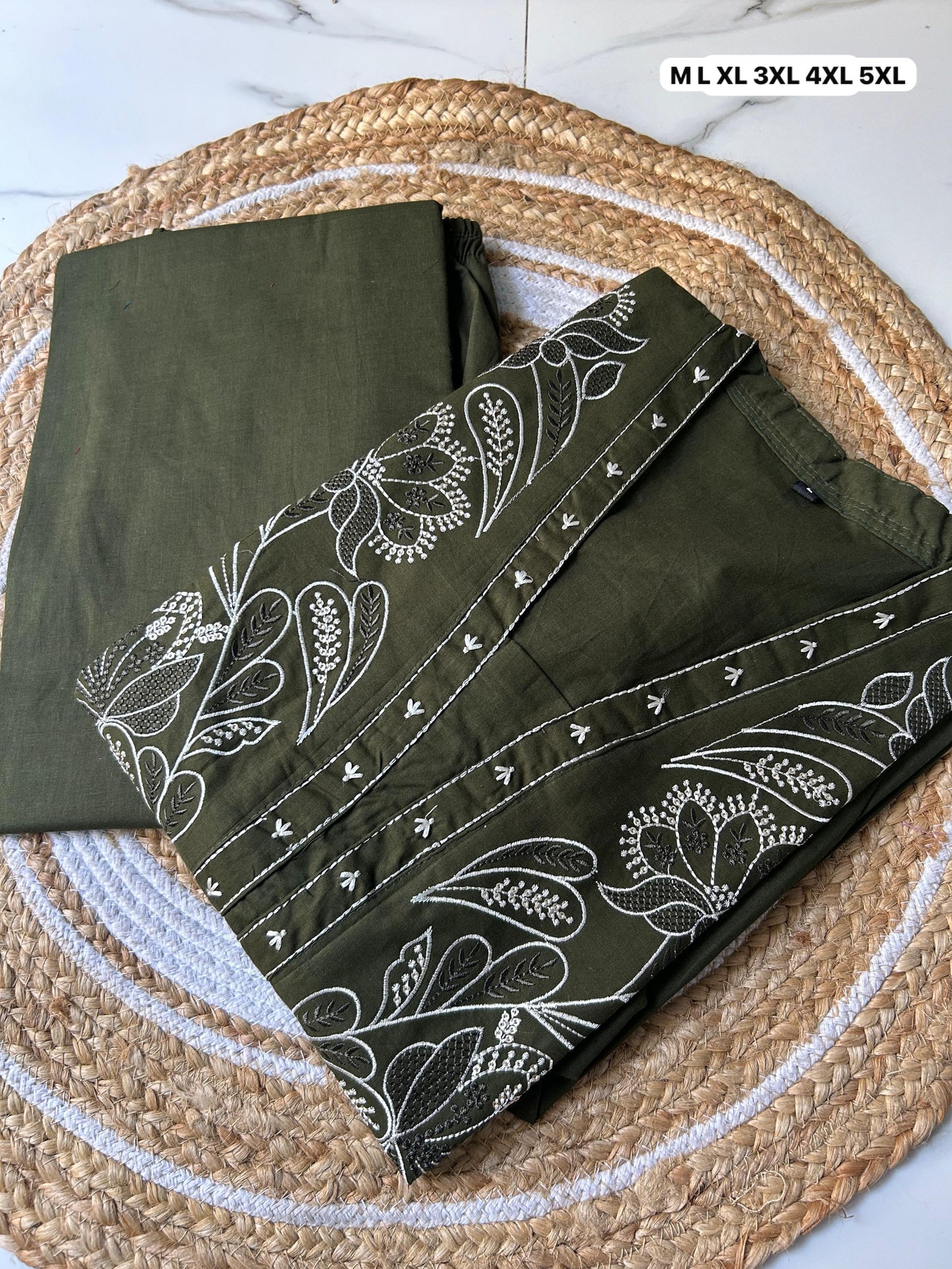 Premium Dhabu Cotton Embroidered Co-ord Set
