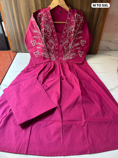 Premium Dhabu Cotton Embroidered Co-ord Set