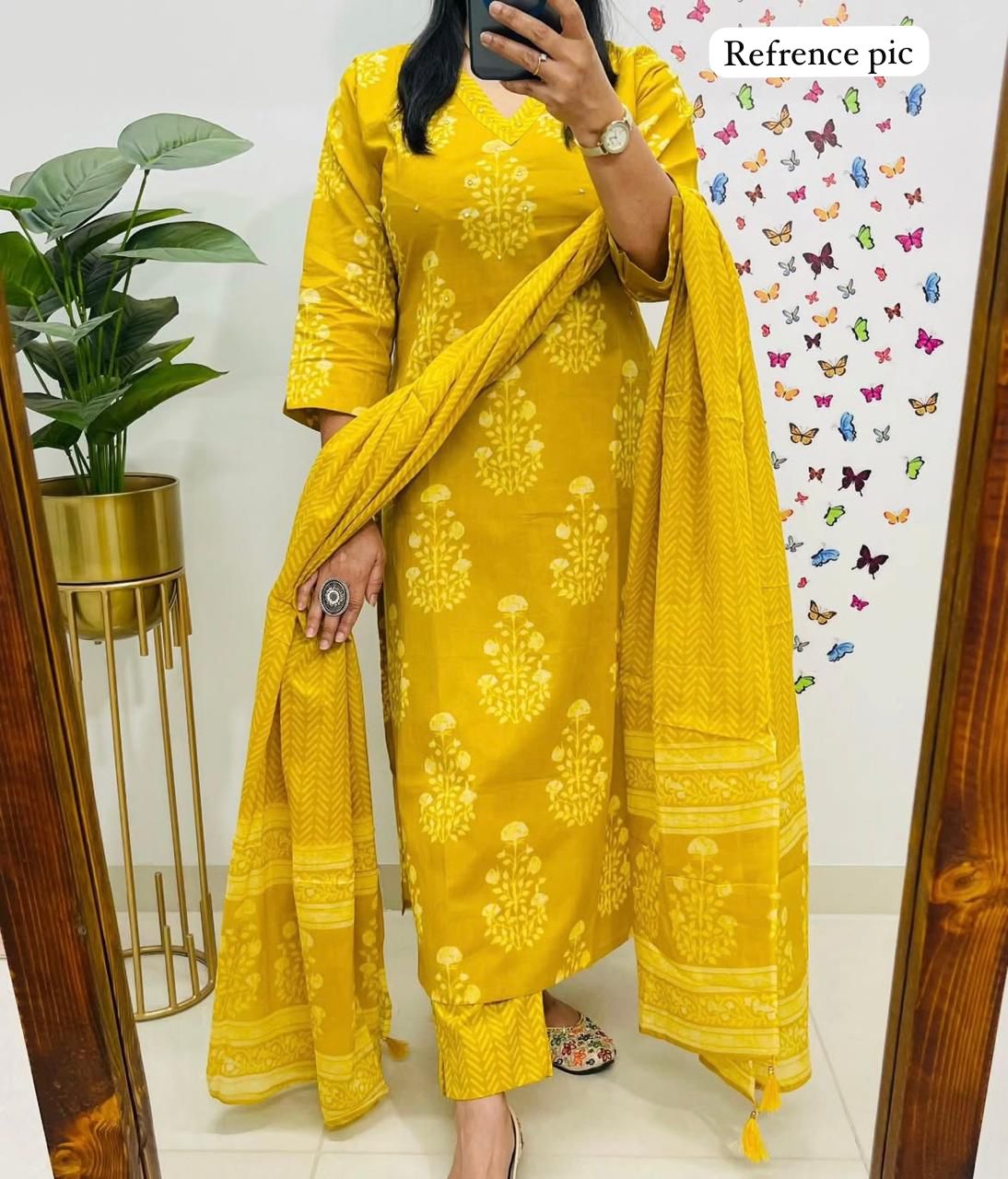 Elegant Handblock Cotton Kurta Set