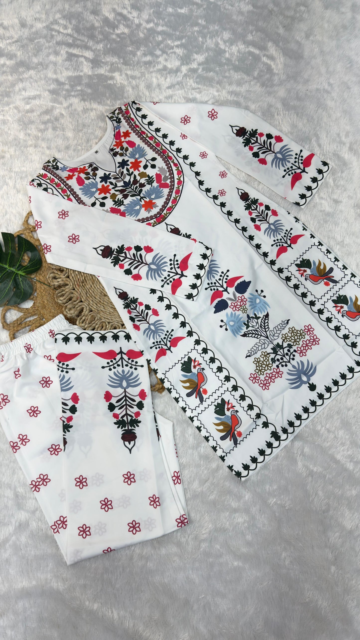 Trendy White Printed Co-ord Set