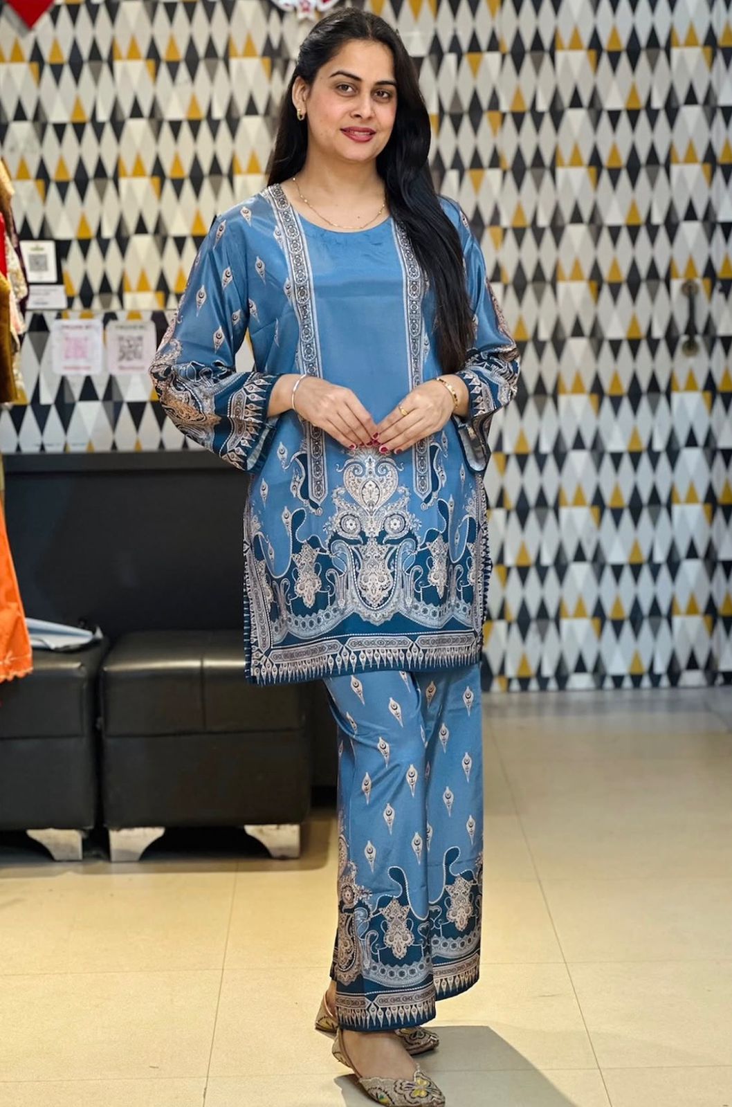 Trendy Blue Printed Co-ord Set