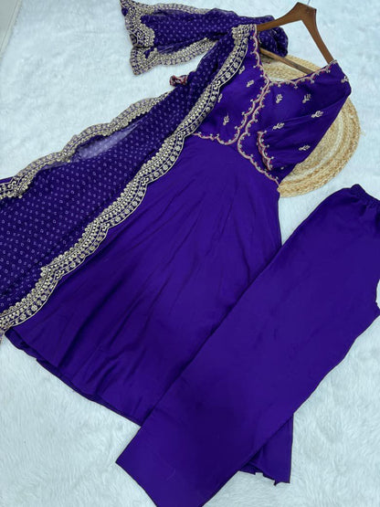 Premium Mul Chanderi 3-piece Kurta Set
