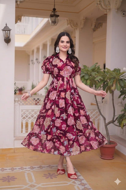 Georgette Floral Maxi Dress (4 Colours)