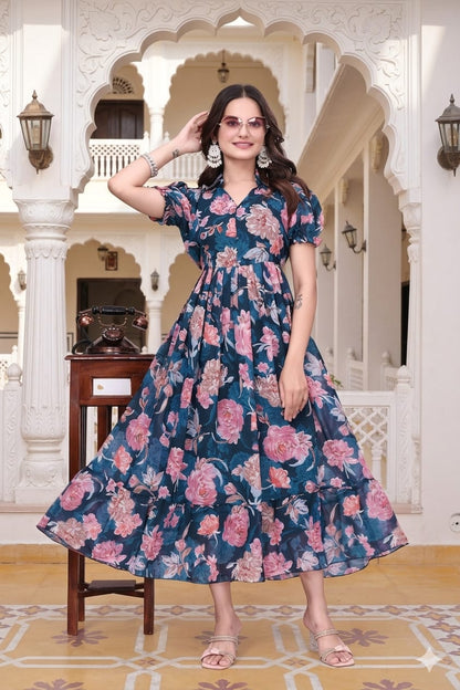 Georgette Floral Maxi Dress (4 Colours)