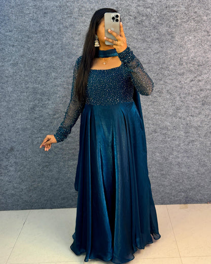 Exclusive Drape Style Gown Set (4 Colours)