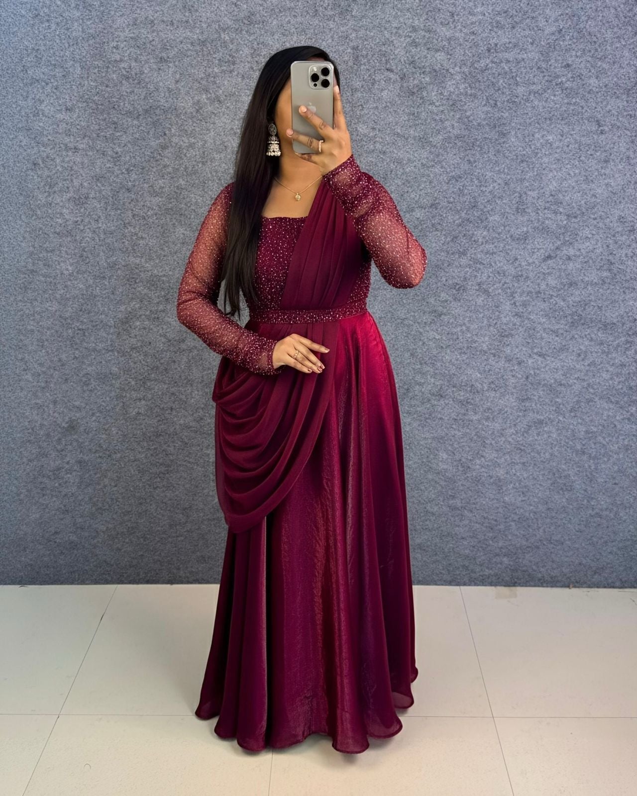 Exclusive Drape Style Gown Set (4 Colours)