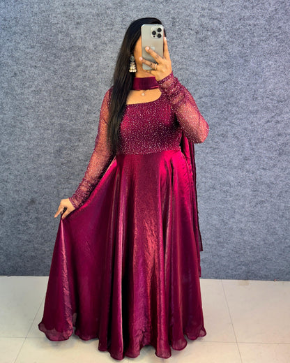 Exclusive Drape Style Gown Set (4 Colours)