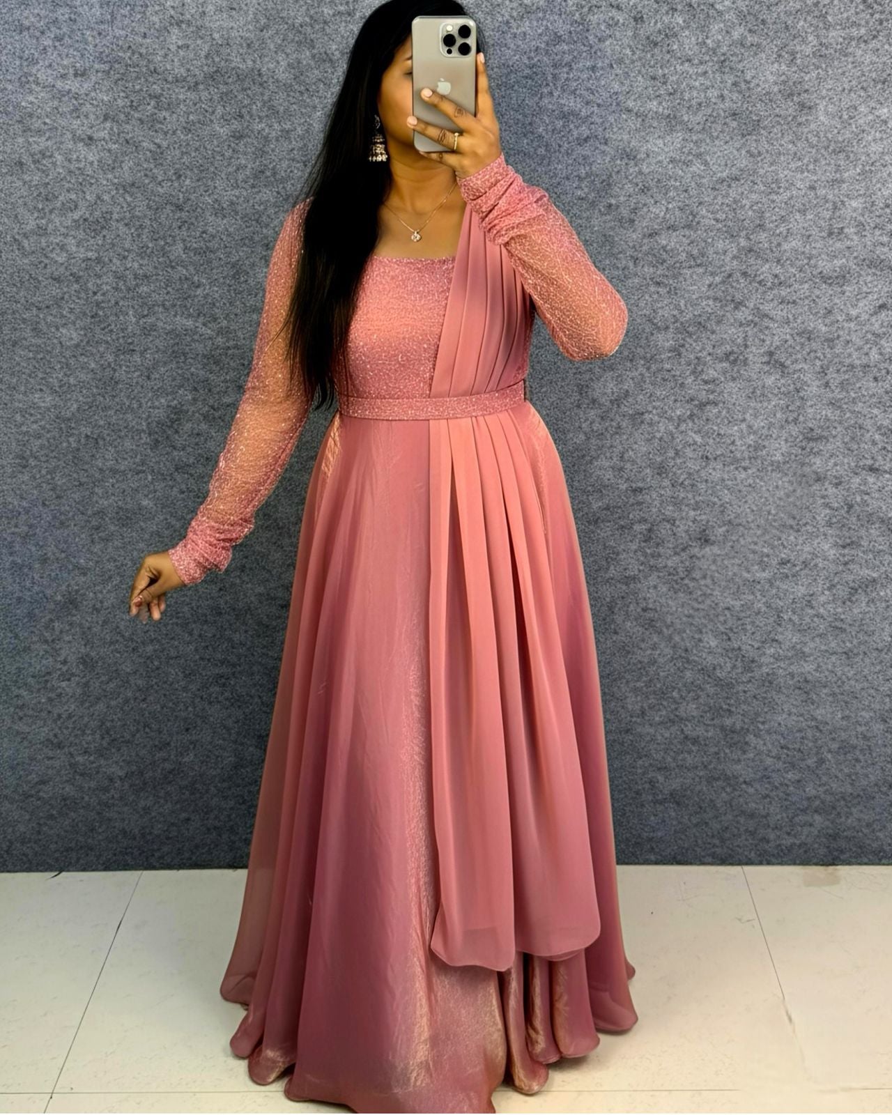 Exclusive Drape Style Gown Set (4 Colours)