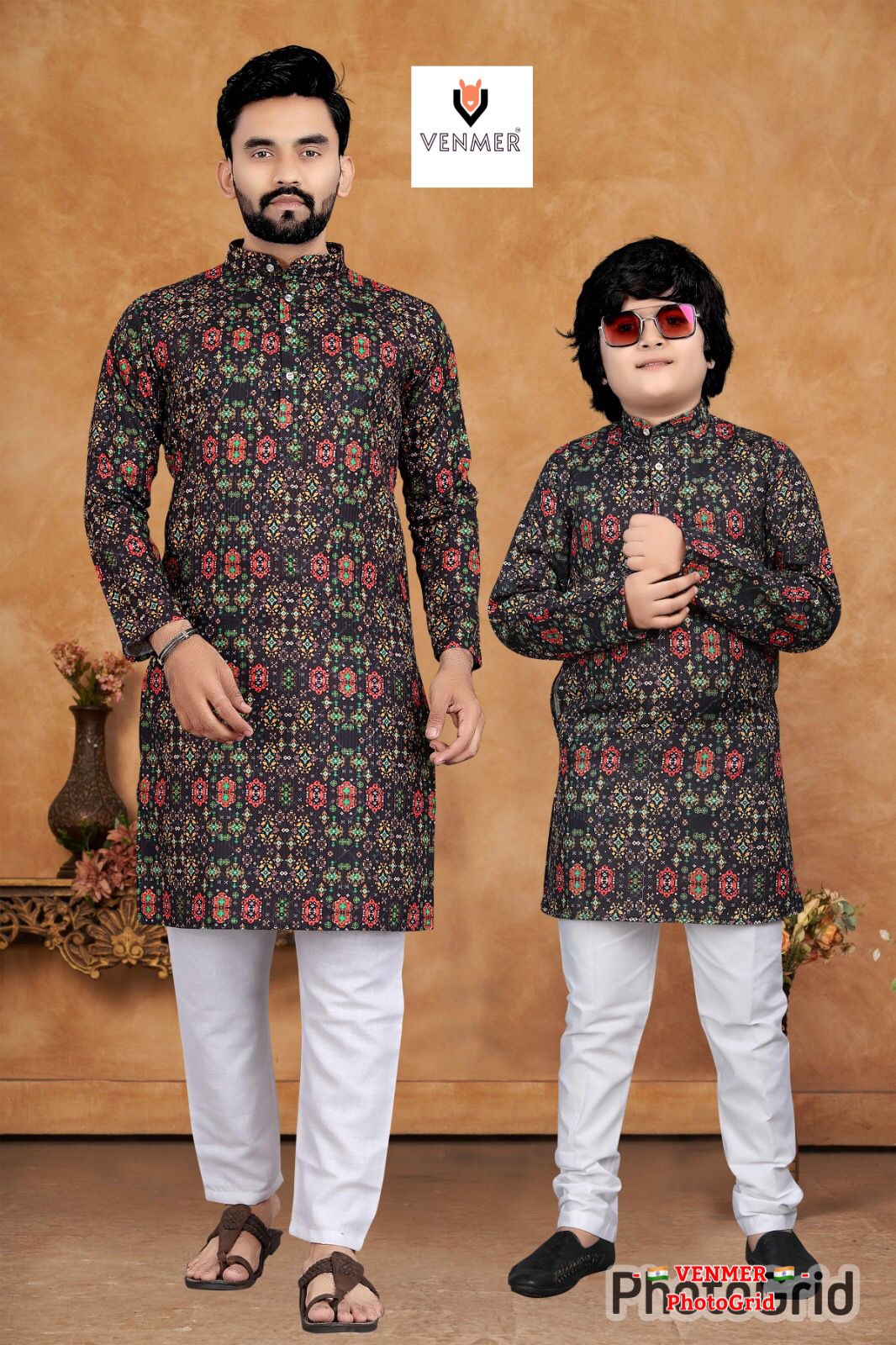 Father And Son Matching Printed Kurta Set (For Men)