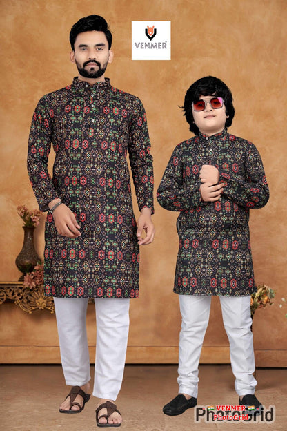 Father And Son Matching Printed Kurta Set (For Men)