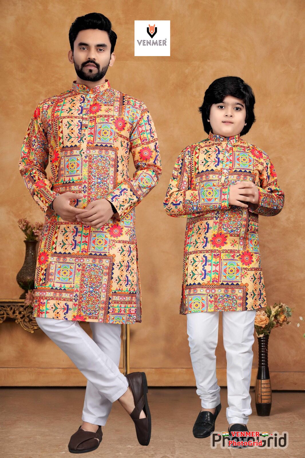 Father And Son Matching Printed Kurta Set (For Men)