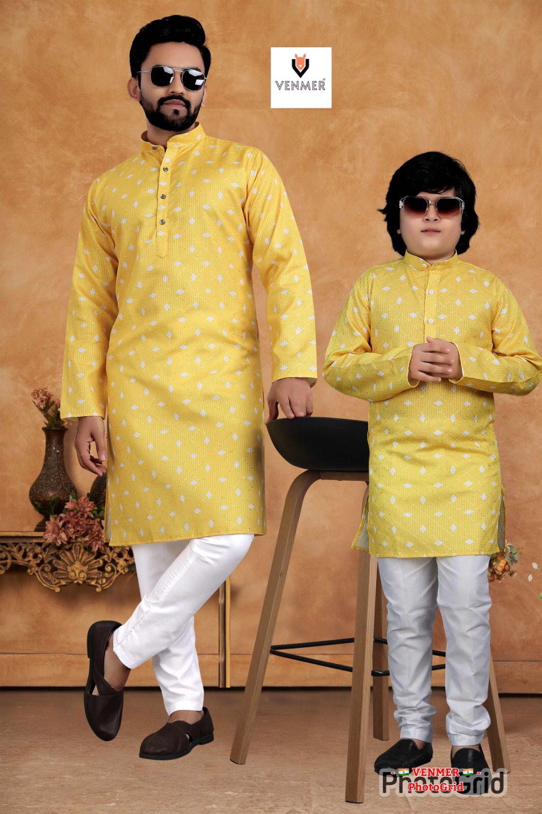 Father And Son Matching Printed Kurta Set (For Men)