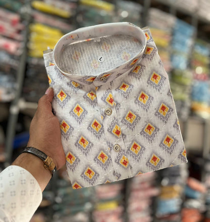 Father And Son Matching Printed Kurta Set (For Men)