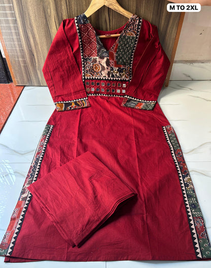 Ajrakh Patch Dhabu Cotton Co-ord Set