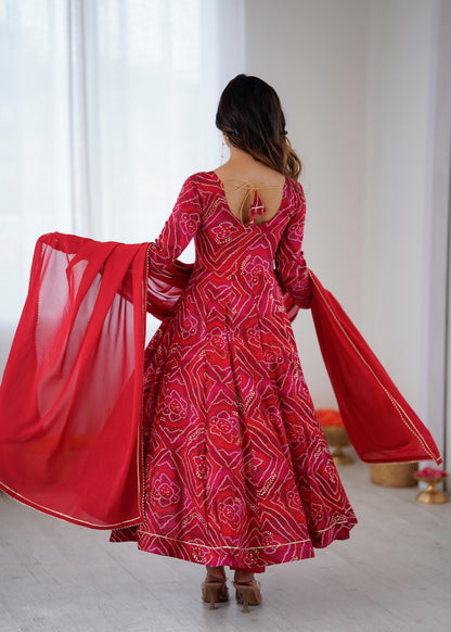 Gorgeous Bandhani Gown Set