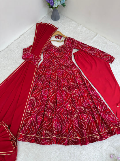 Gorgeous Bandhani Gown Set