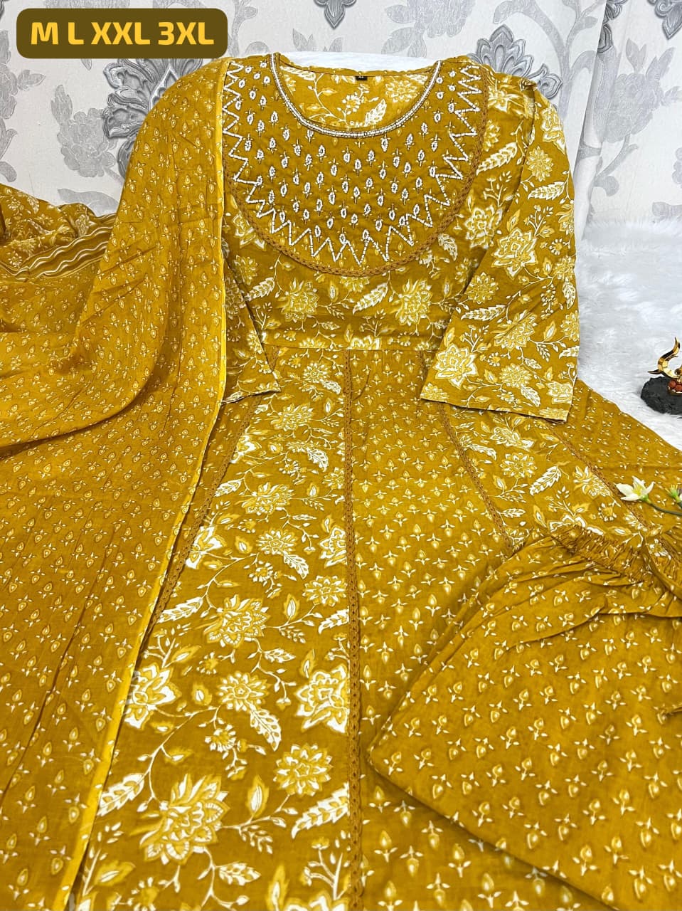 Designer Jaipuri Anarkali Cotton Kurta Set